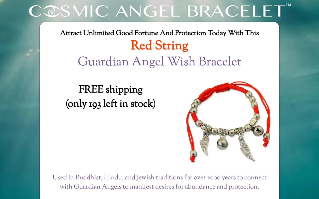 Red String Guardian Angel Wish Bracelet