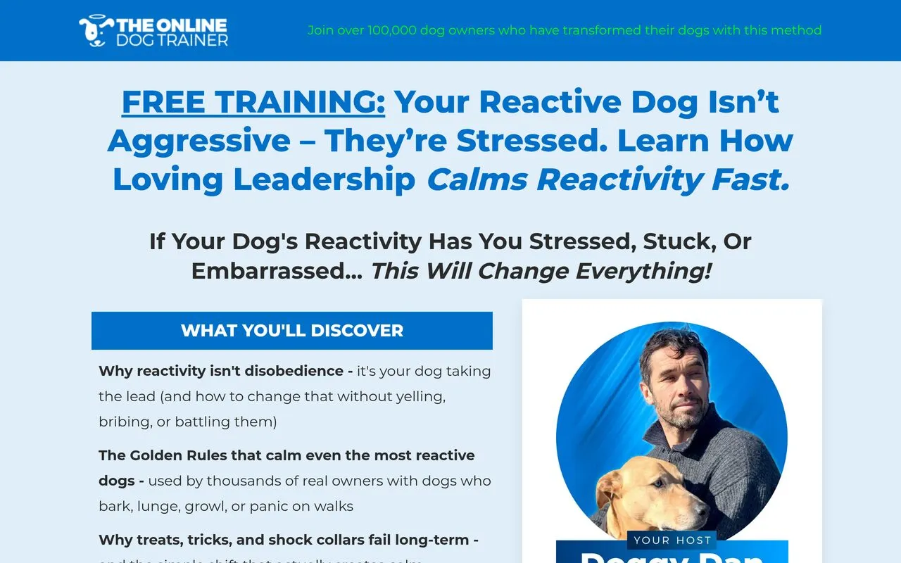 Doggy Dan's Solve Reactivity Webinar (Dog Calming Code)