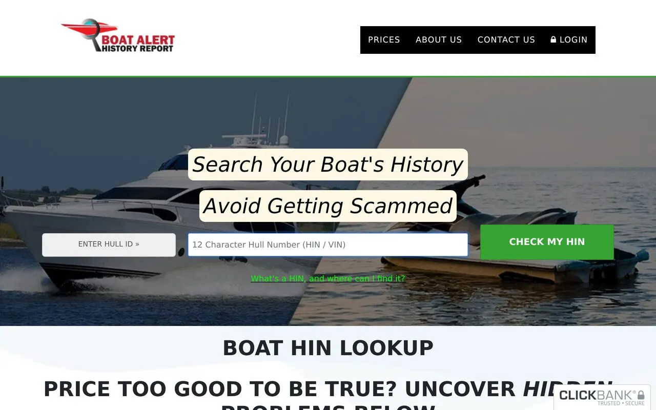 Boat-Alert Boat HIN Lookup Report