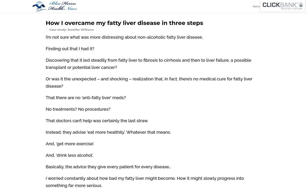 Fatty Liver Program (Blue Heron Health News)