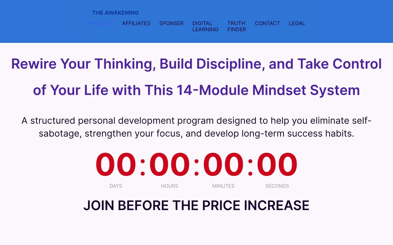 The Awakening: 14-Module Mindset System