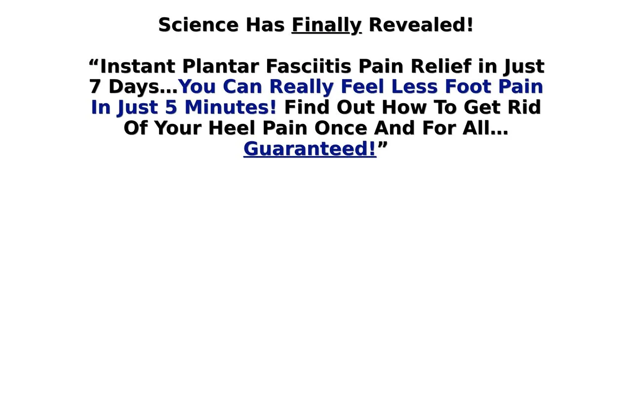 Plantar Fasciitis Relief In 7 Days