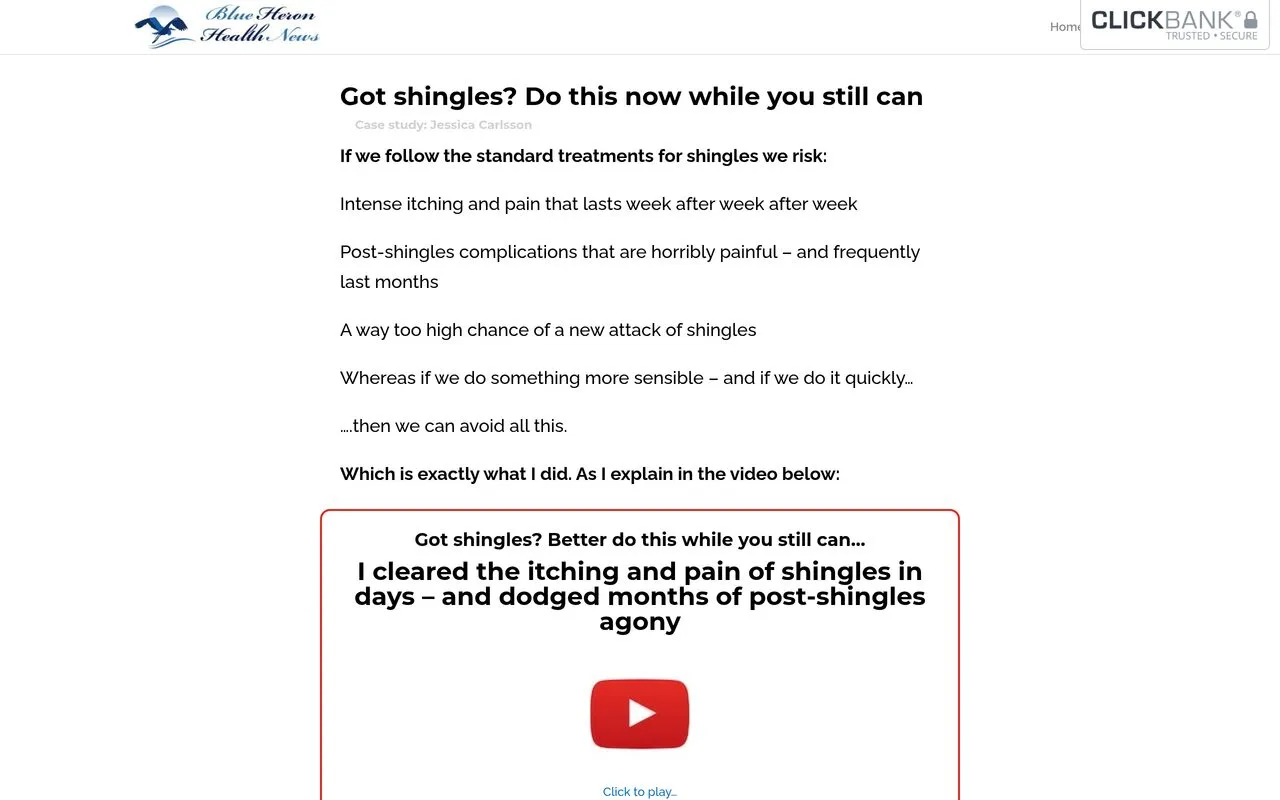 Solutions for Shingles (Blue Heron Health News)