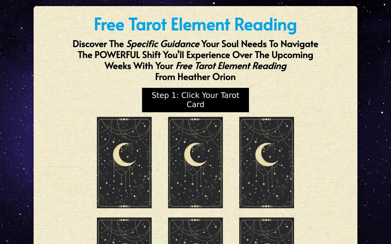 Tarot Element Reading by Heather Orion